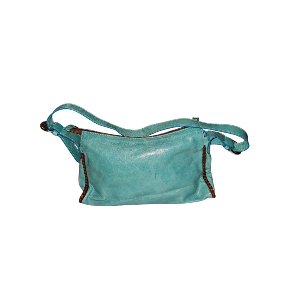 Claudia Firenze Teal Genuine Leather Shoulder Bag / Made in Italy - Picture 5 of 11